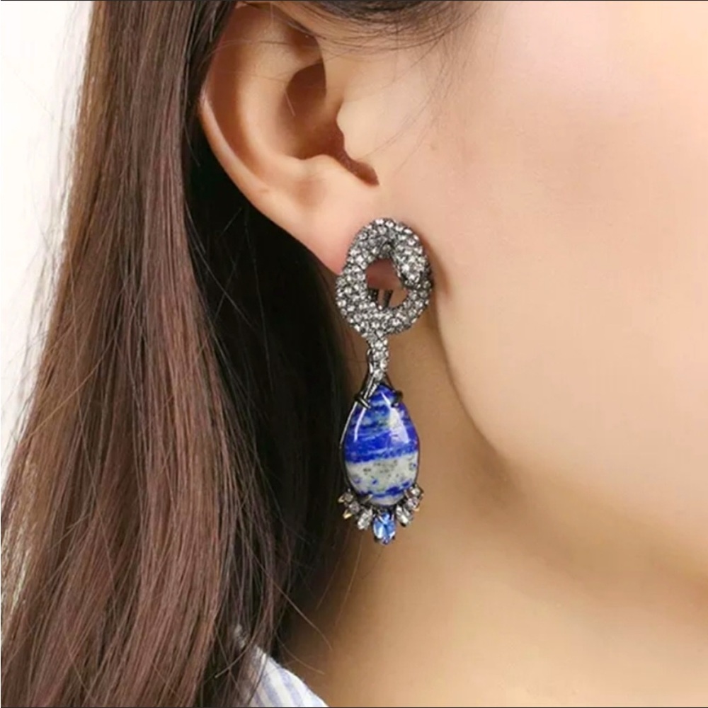 Alexis Bittar Serpent Lapis Lazuli Earrings